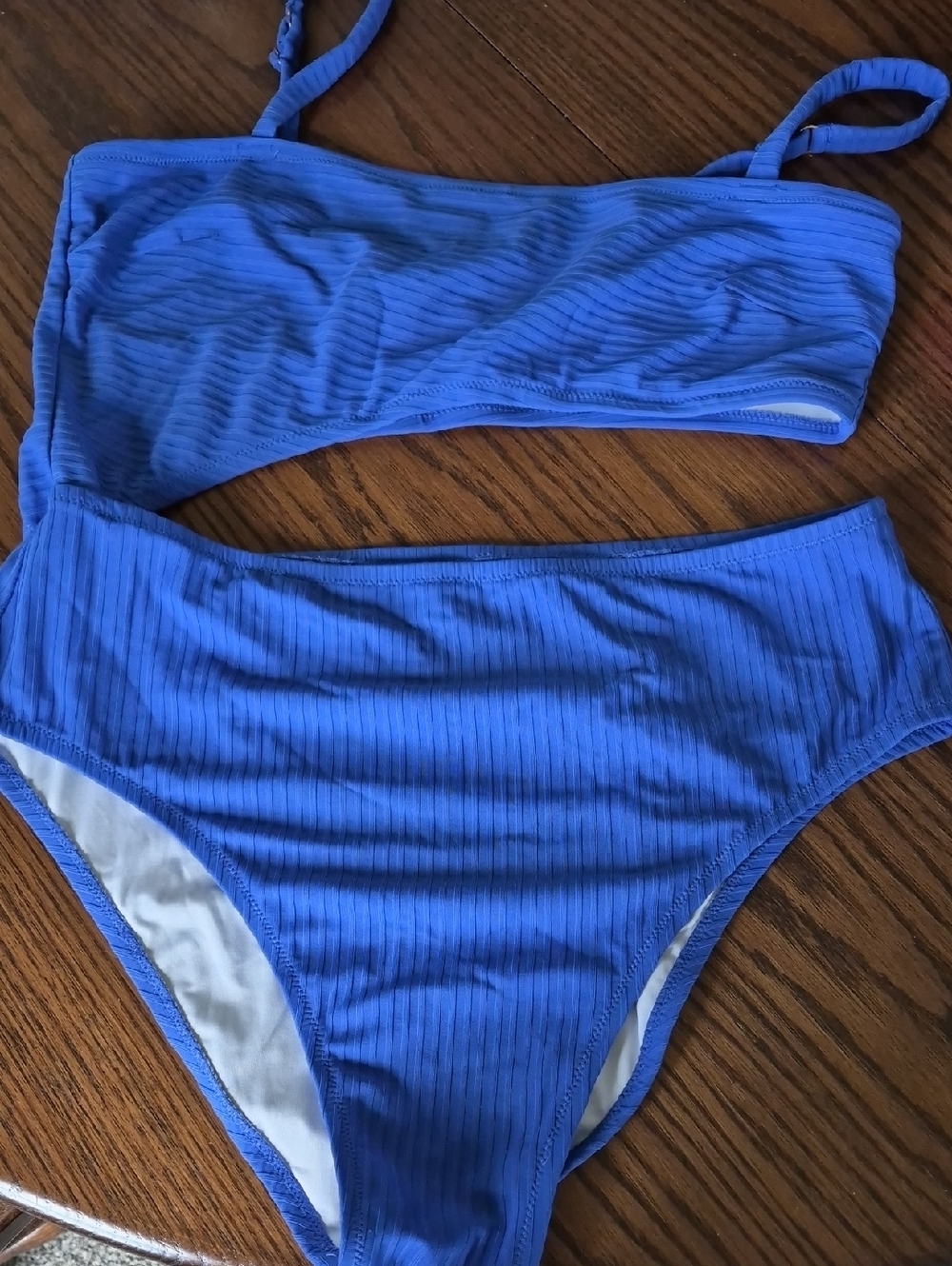 Royal Blue Ribbed One-Piece Bikini Set